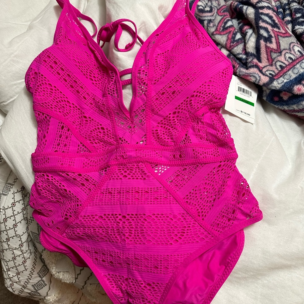 Brand new Becca hot pink swim suit